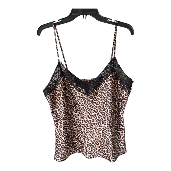 Just Sexy Babydoll Lingerie Y2k Top XL Animal Print Lace Trim Brown Black Fairy - Picture 1 of 12